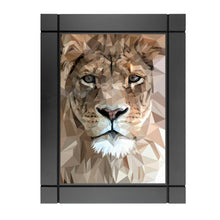 Cargar imagen en el visor de la galería, Cuadro Decorativo De Madera Animales León Geométrico Beige