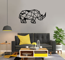 Cargar imagen en el visor de la galería, Cuadro Decorativo Madera Mdf 6mm Tótem Rinoceronte Geométrico