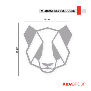 Cuadro Decorativo Madera Mdf 6mm Tótem Panda Geométrico