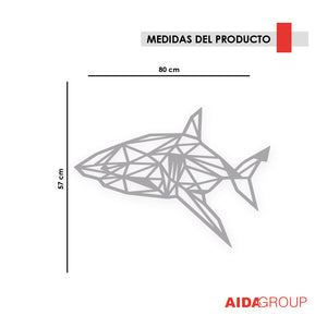 Cuadro Decorativo Madera Mdf 6mm Tótem Tiburón Geométrico