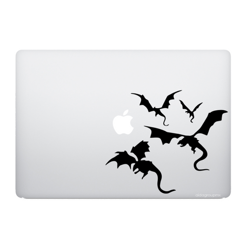 Calcomanía Sticker Vinil Laptop Dragones Volando