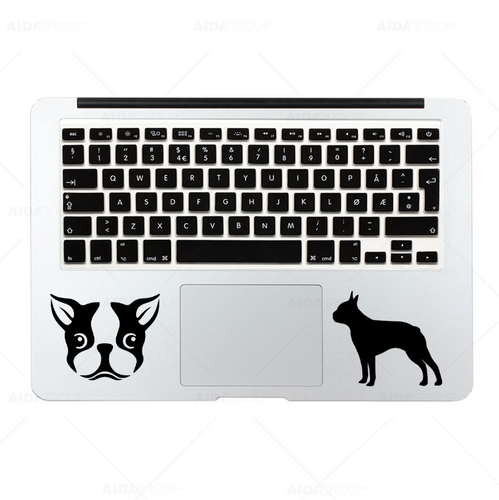 Calcomanía Sticker Vinil Laptop Tracpad Boston Terrier