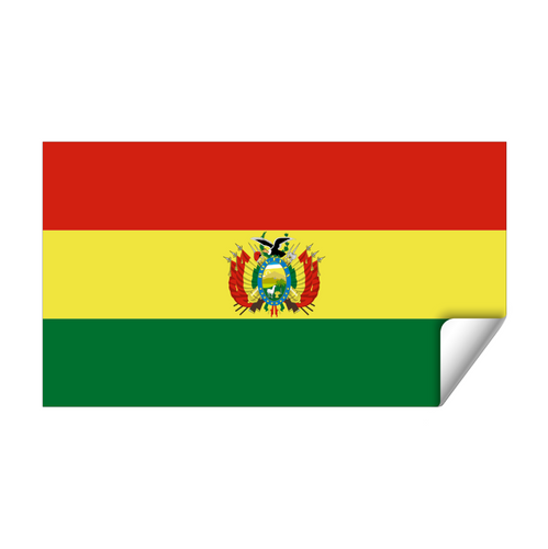 2 Calcomanías Sticker Vinil Bandera De Bolivia (9cm X 6 Cm)