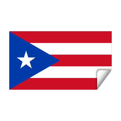 2 Calcomanías Sticker Vinil Bandera De Puerto Rico (9cm X 6 Cm)