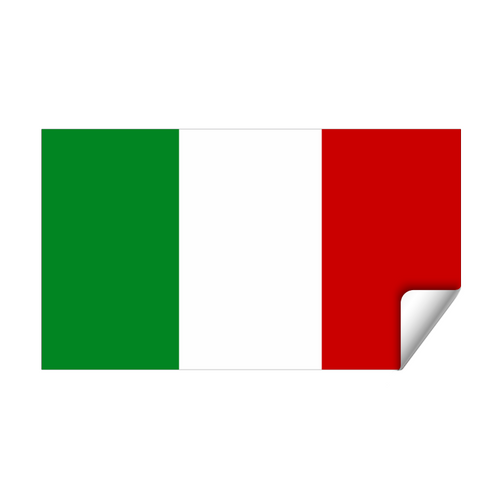 2 Calcomanías Sticker Vinil Bandera De Italia (9cm X 6 Cm)