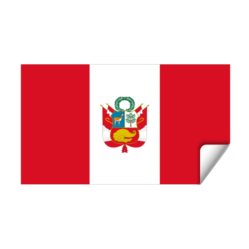 2 Calcomanías Sticker Vinil Bandera De Perú (9cm X 6 Cm)
