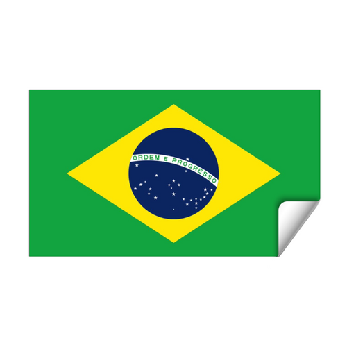 2 Calcomanías Sticker Vinil Bandera De Brazil (9cm X 6 Cm)
