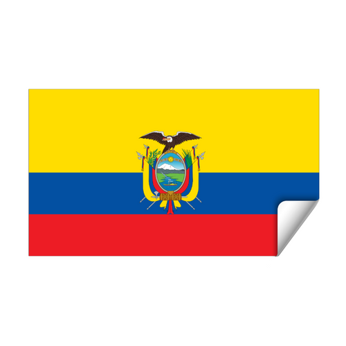 2 Calcomanías Sticker Vinil Bandera De Ecuador (9cm X 6 Cm)