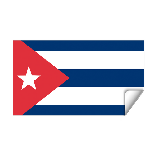 2 Calcomanías Sticker Vinil Bandera De Cuba (9cm X 6 Cm)