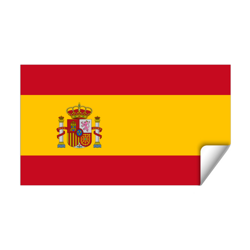 2 Calcomanías Sticker Vinil Bandera De España (9cm X 6 Cm)