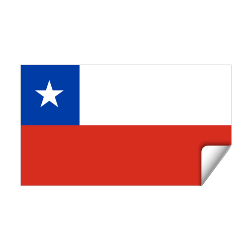 2 Calcomanías Sticker Vinil Bandera De Chile (9cm X 6 Cm)