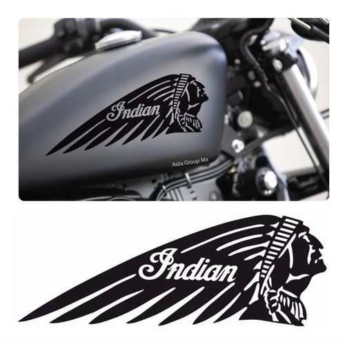 2 Calcomanías Para Motocicleta Logo Indian Apache
