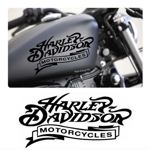 2 Calcomanías Para Motocicleta Logo Harley Davidson Clásico