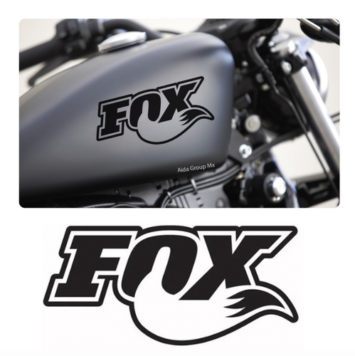 2 Calcomanías Para Motocicleta Logo Fox