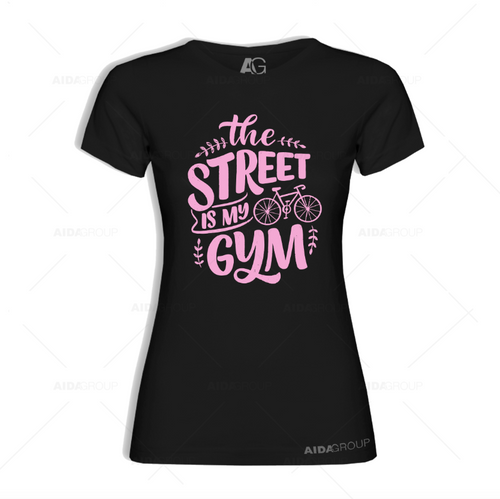 Playera Dama The Street Is My Gym Ciclismo